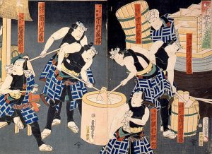 三代歌川豊国「甲子春黄金若餅」文久3年（1863） | 和菓子だより